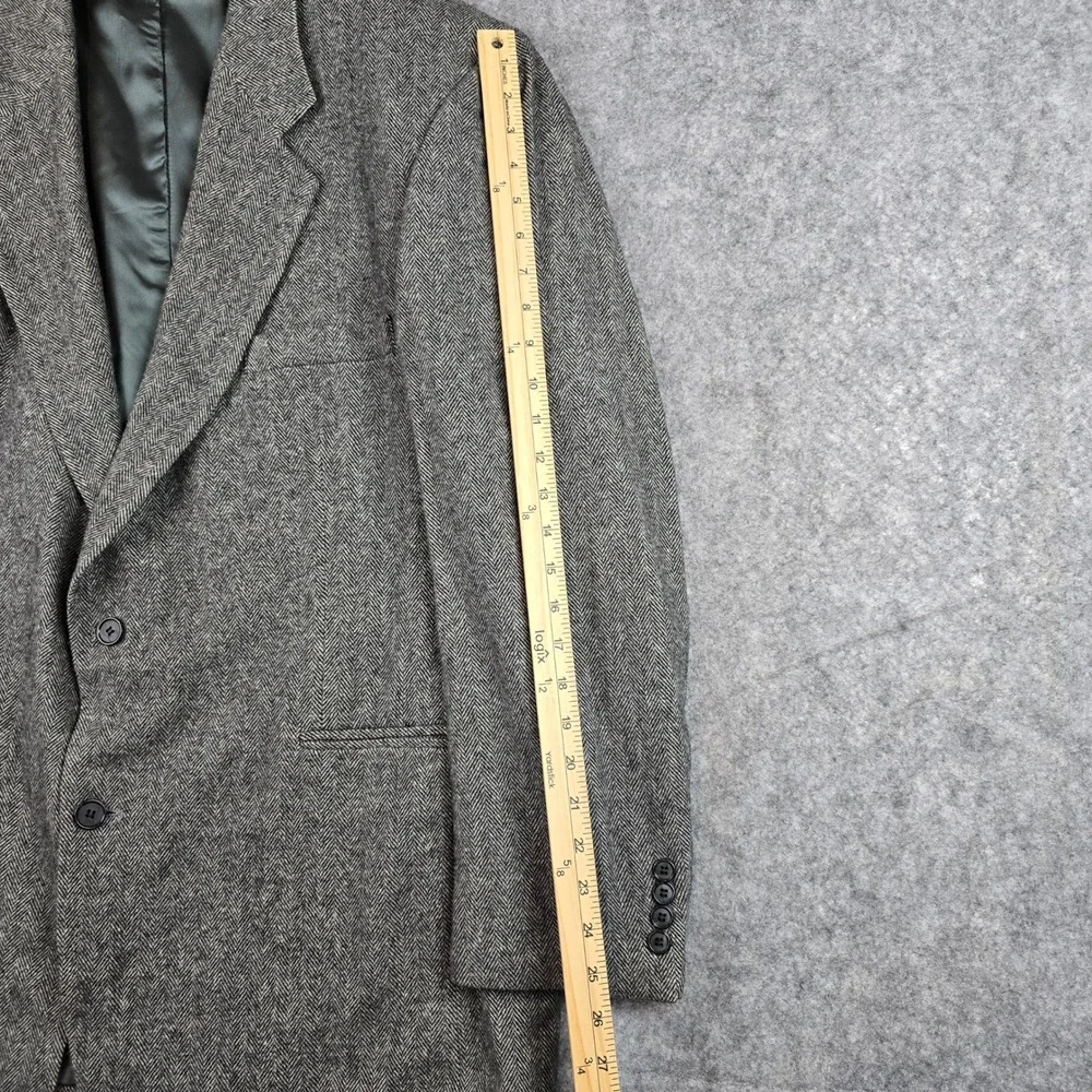 Gianfranco Ruffin Italy Mens Grey Herringbone Camel Hair Blend Blazer Size 48L
